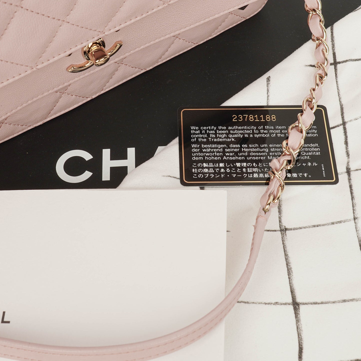 Chanel Light Pink Quilted Lambskin Flap Bag Champaigne Gold - Tone Hardware