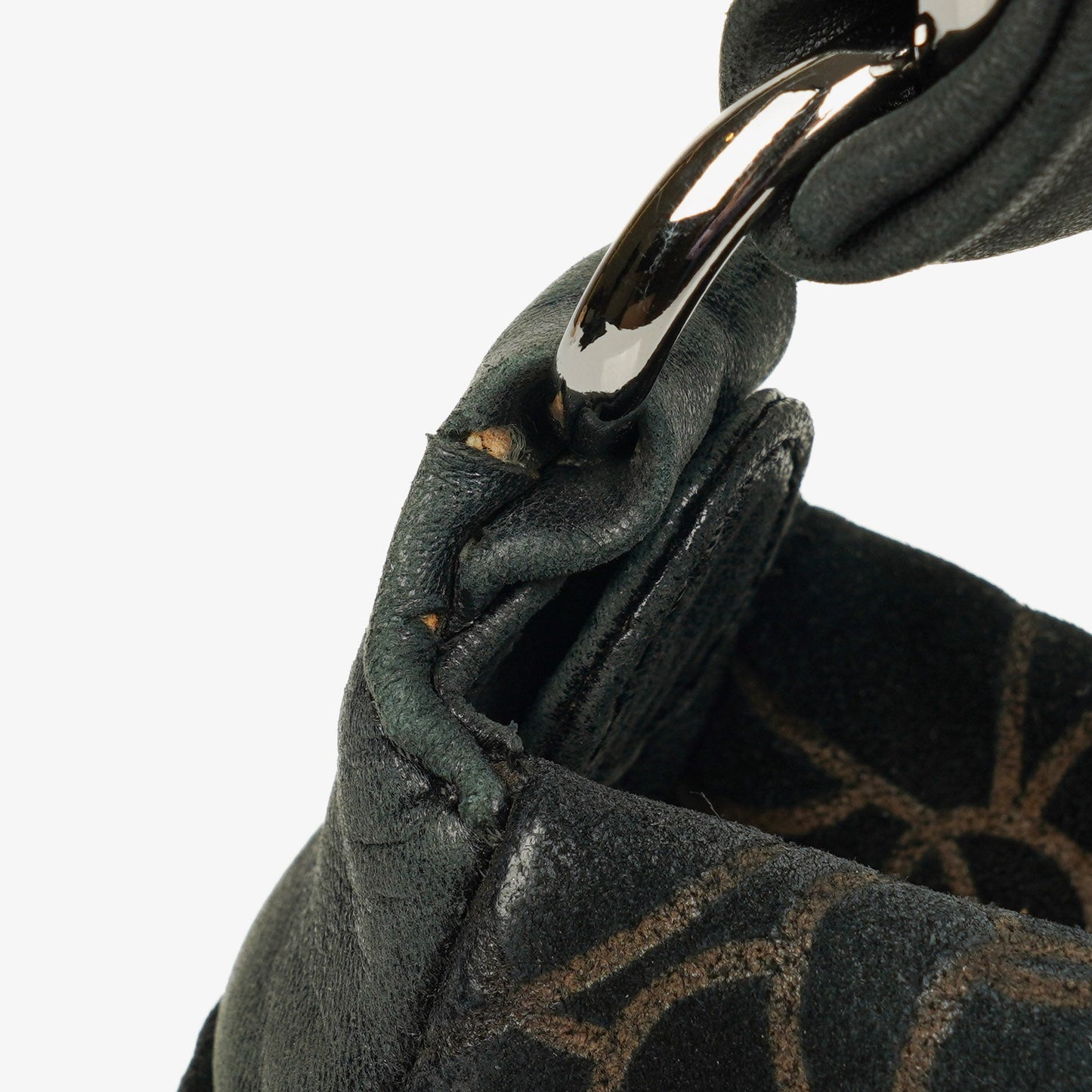 Chanel Camellia Chain Embossed Suede Shoulder Bag