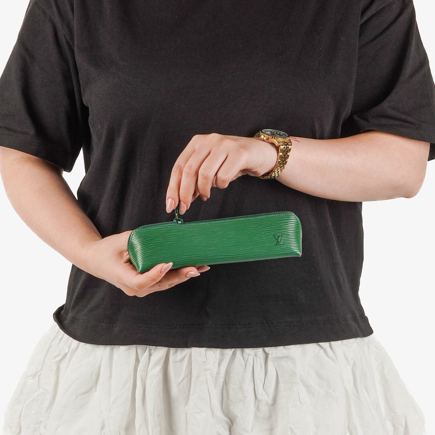 Louis Vuitton Green EPI Leather Pencil Case