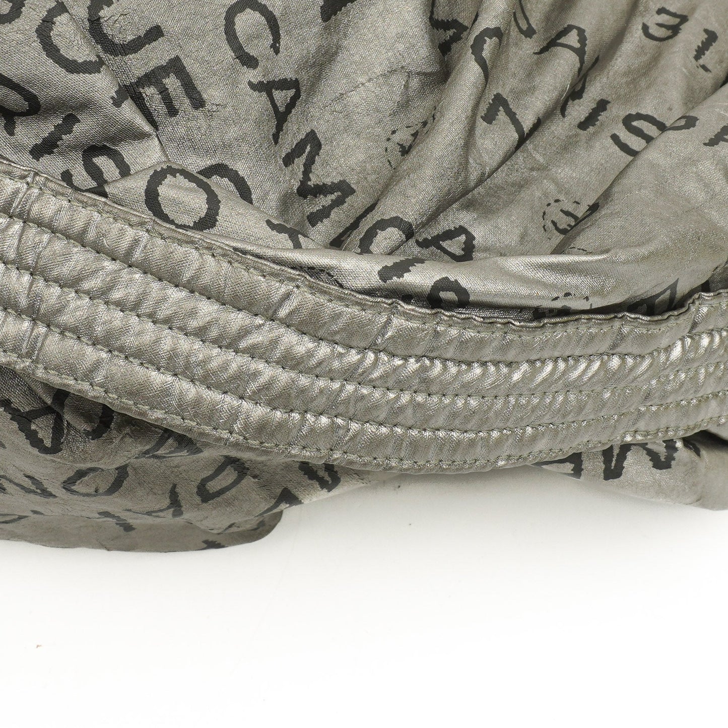 Chanel Metallic Coated Canvas Unlimited Ligne Silver Hobo Bag