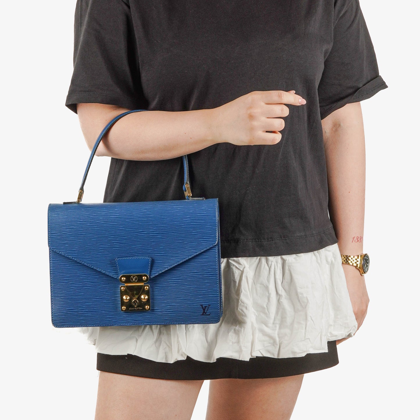 Louis Vuitton Concorde Blue EPI Leather Bag