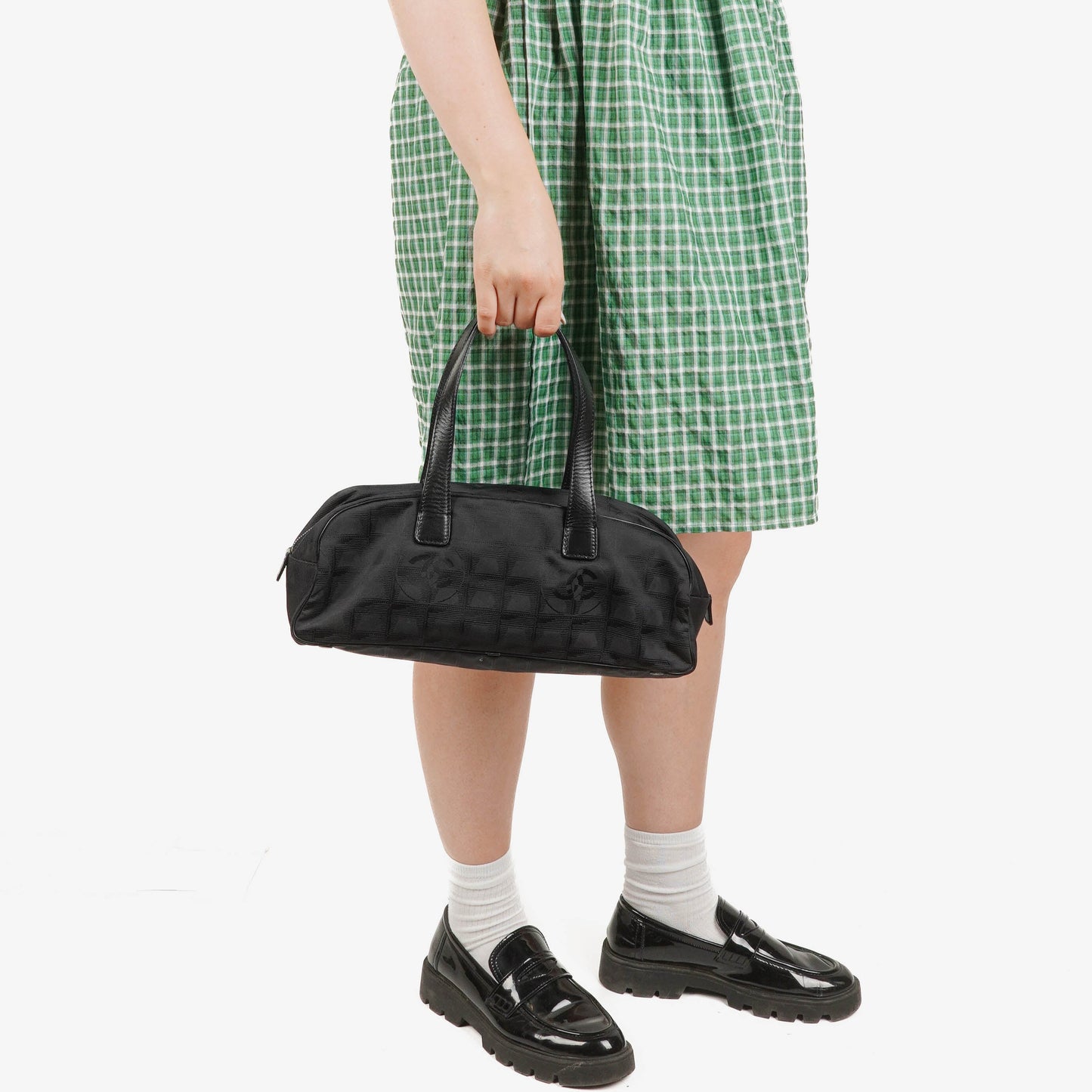 Chanel Black New Travel Line Nylon Mini Boston Bag