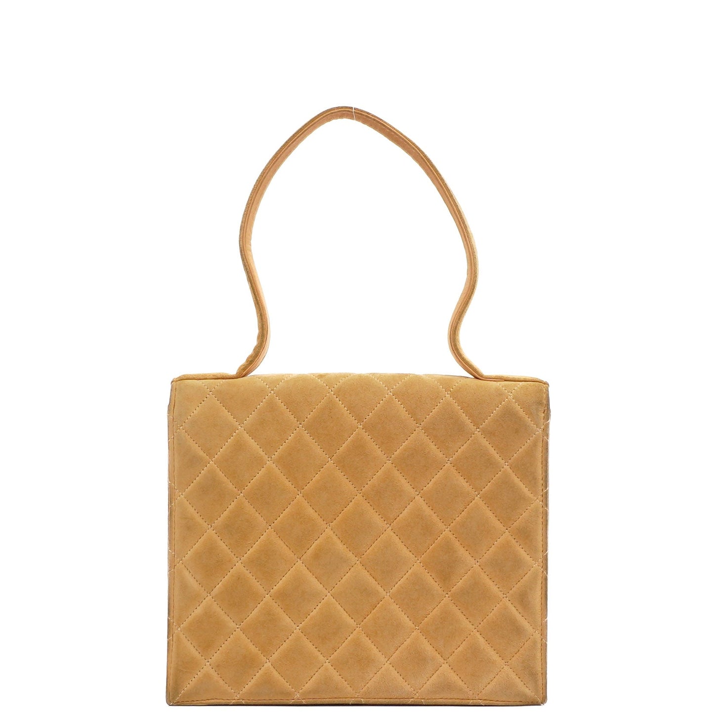 Chanel Mademoiselle Flap Bag Beige Suede 24K Gold-Plated Hardware