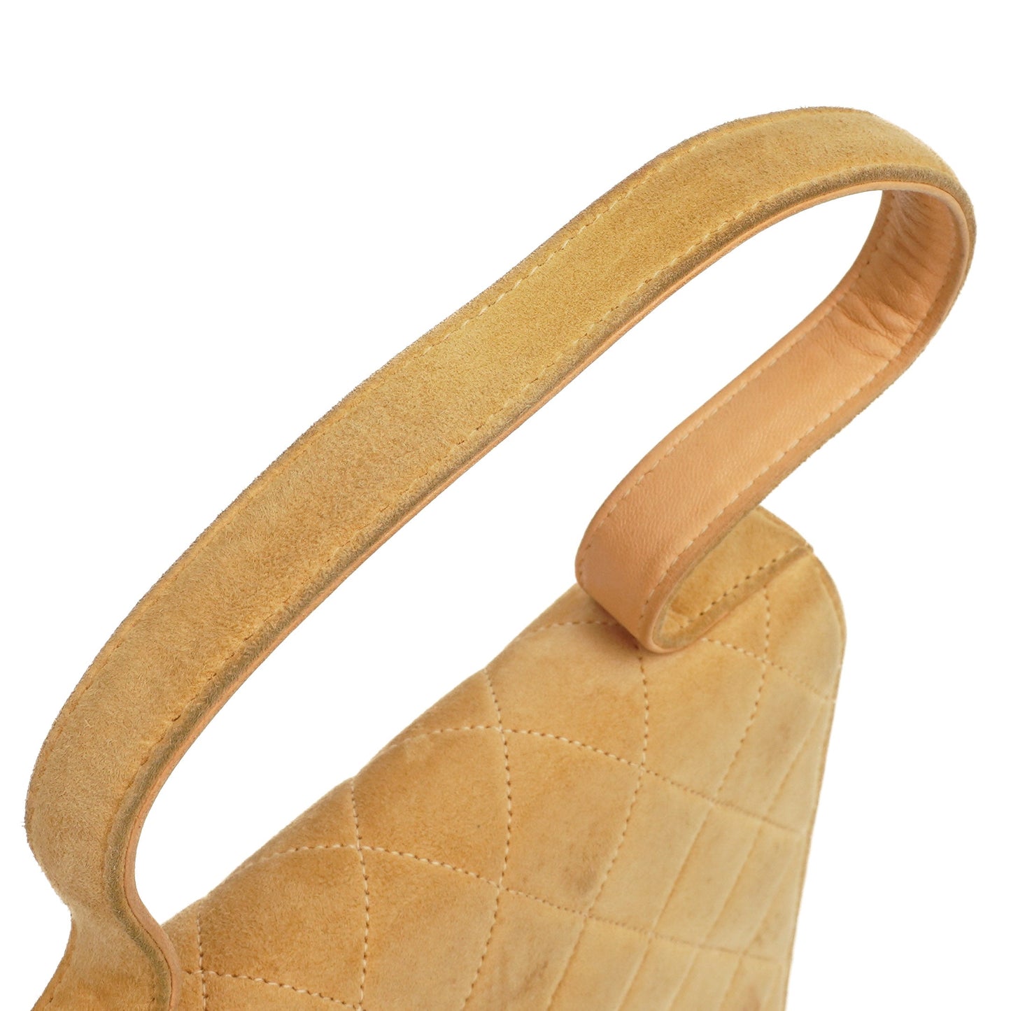 Chanel Mademoiselle Flap Bag Beige Suede 24K Gold-Plated Hardware