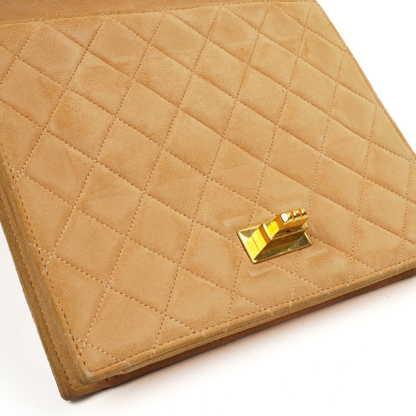 Chanel Mademoiselle Flap Bag Beige Suede 24K Gold-Plated Hardware