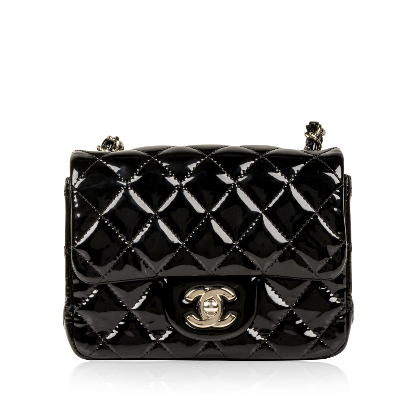Chanel Classic Flap Patent Leather Black Shoulder Bag Style 13