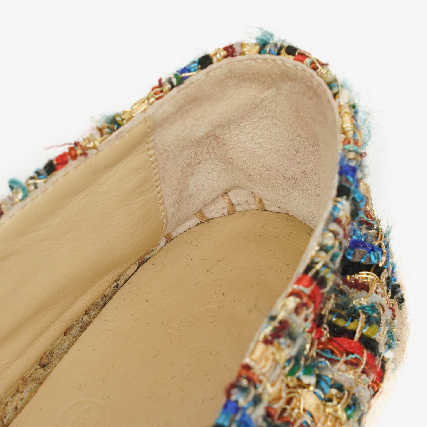 Chanel Tweed Grosgrain CC Espadrilles 36 Multicolor Black