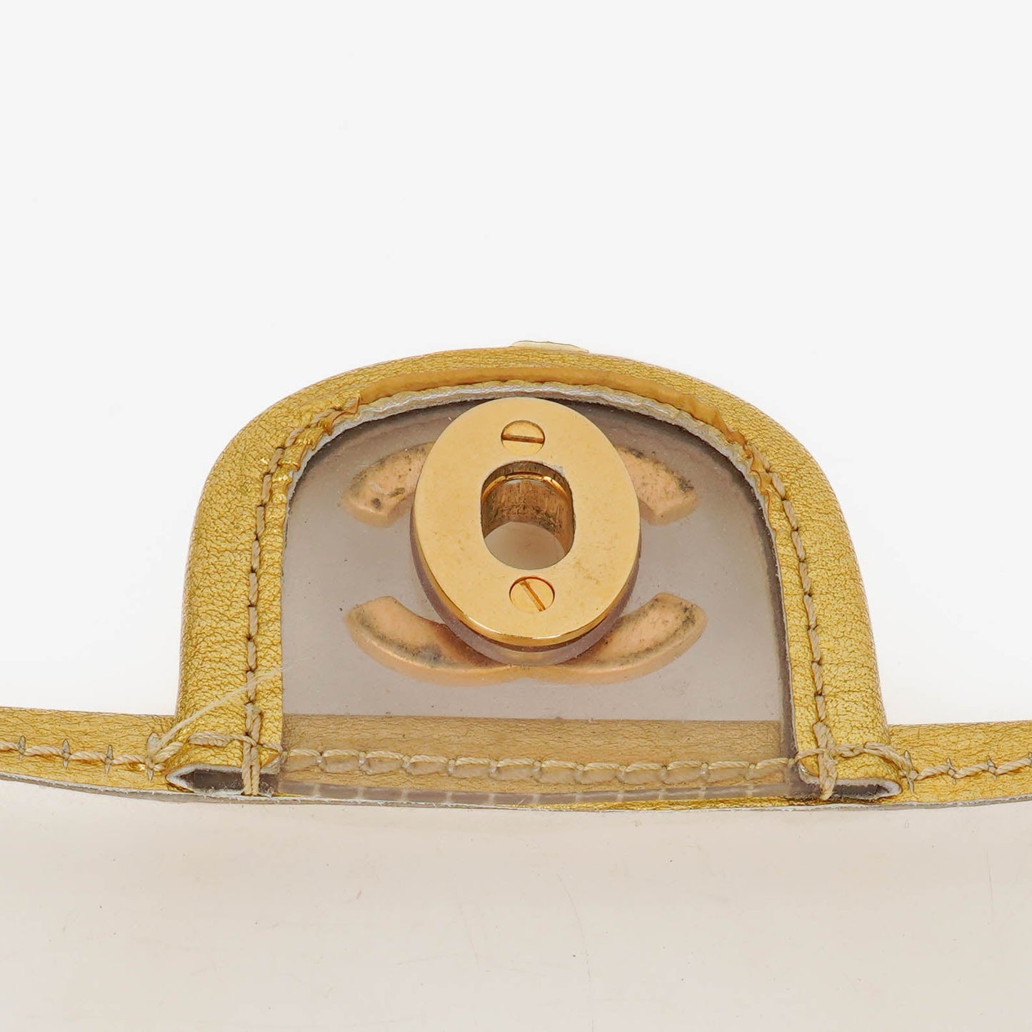 Chanel Vinyl Naked Gold Leather Single Flap Bag