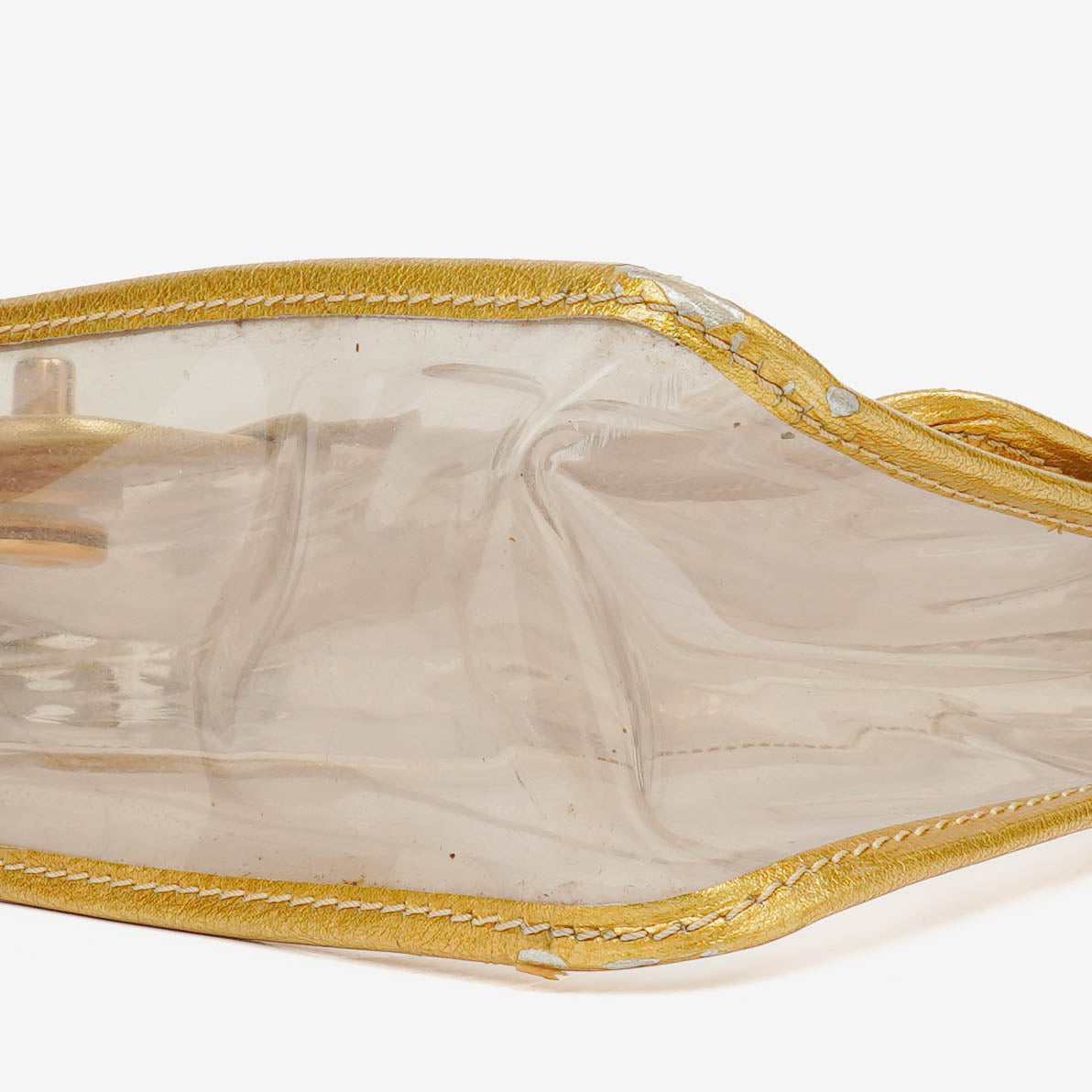 Chanel Vinyl Naked Gold Leather Single Flap Bag