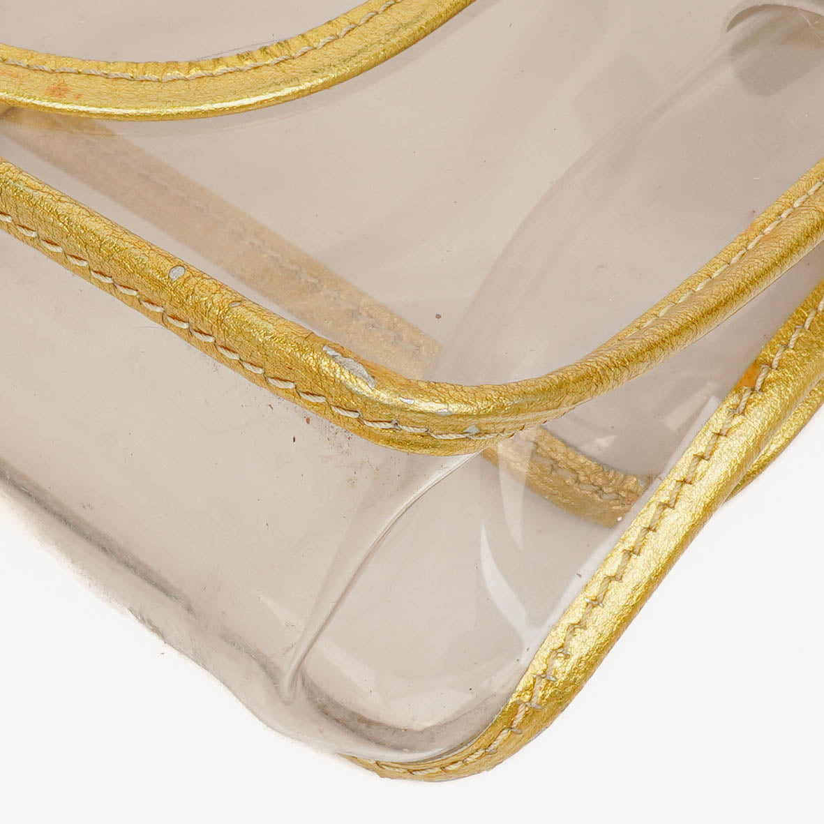 Chanel Vinyl Naked Gold Leather Single Flap Bag