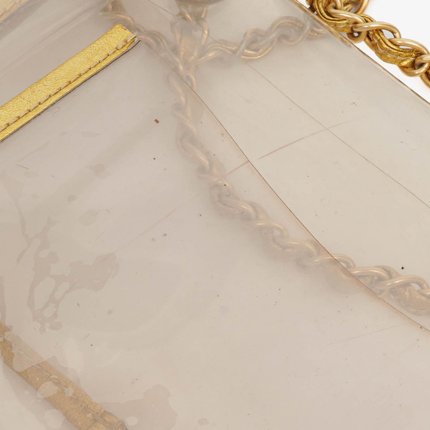 Chanel Vinyl Naked Gold Leather Single Flap Bag