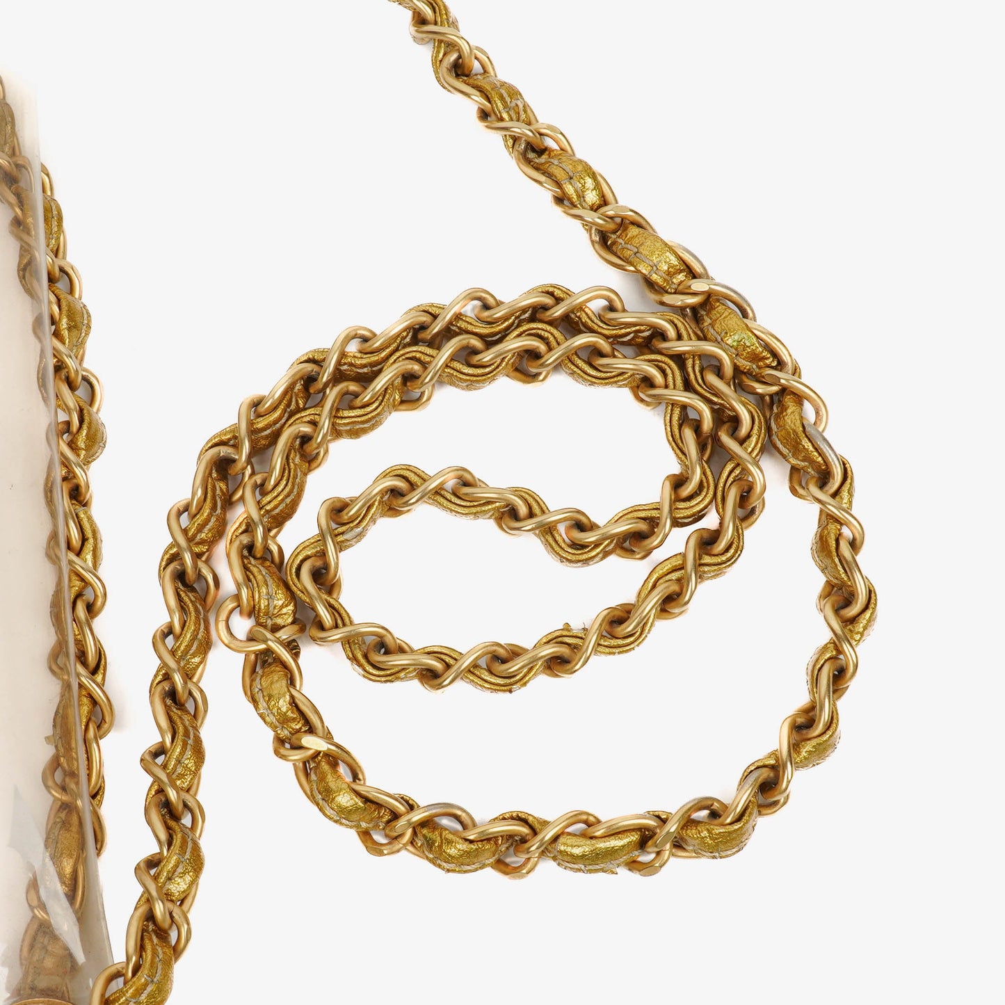Chanel Vinyl Naked Gold Leather Single Flap Bag