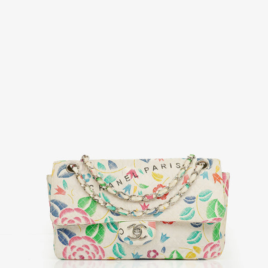 Chanel  Classic Floral Print Quilted Canvas Single Flap Bag