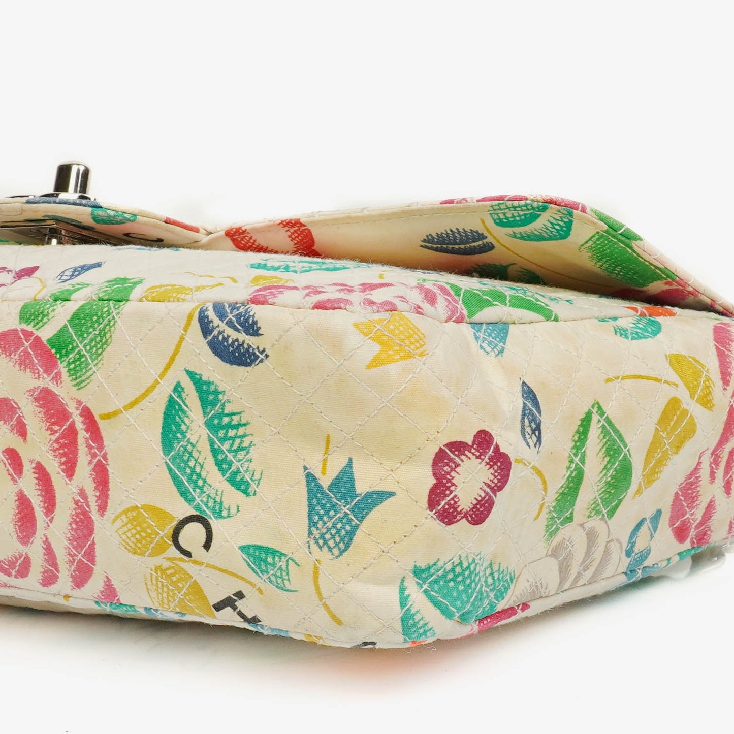 Chanel  Classic Floral Print Quilted Canvas Single Flap Bag