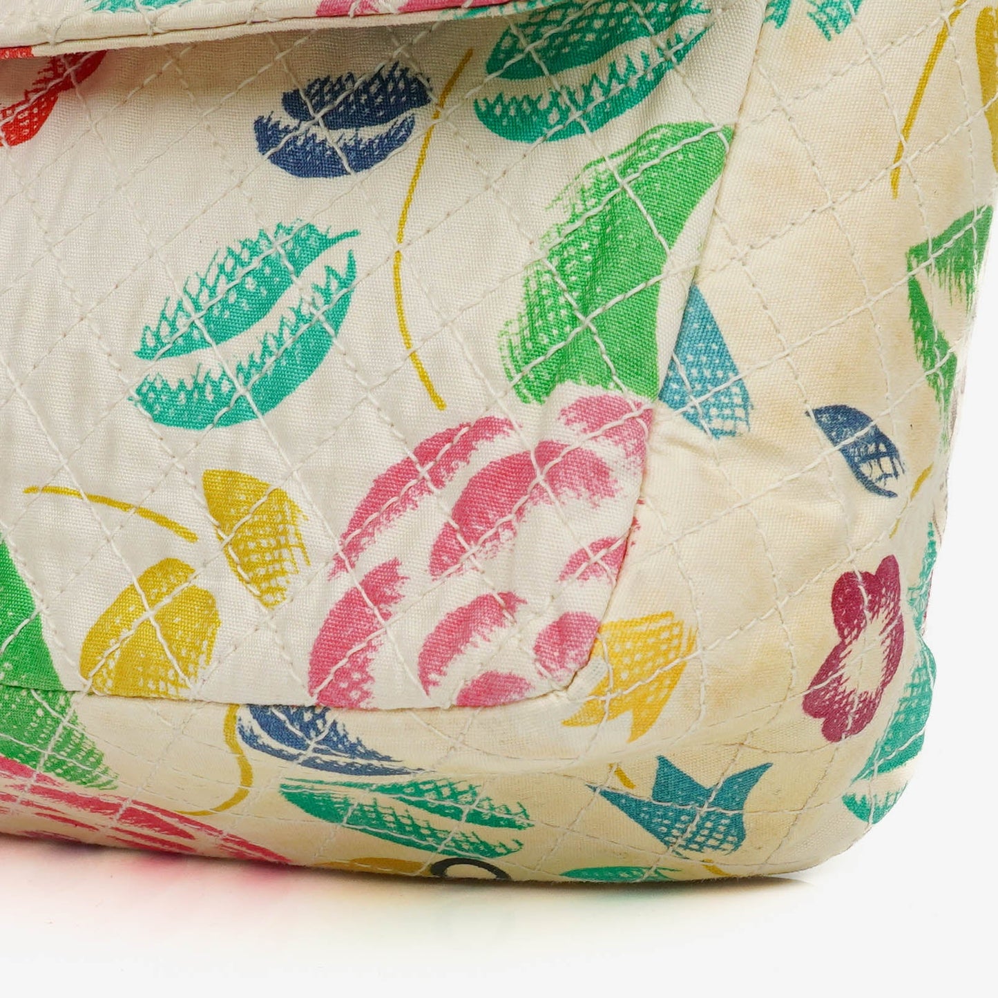 Chanel  Classic Floral Print Quilted Canvas Single Flap Bag