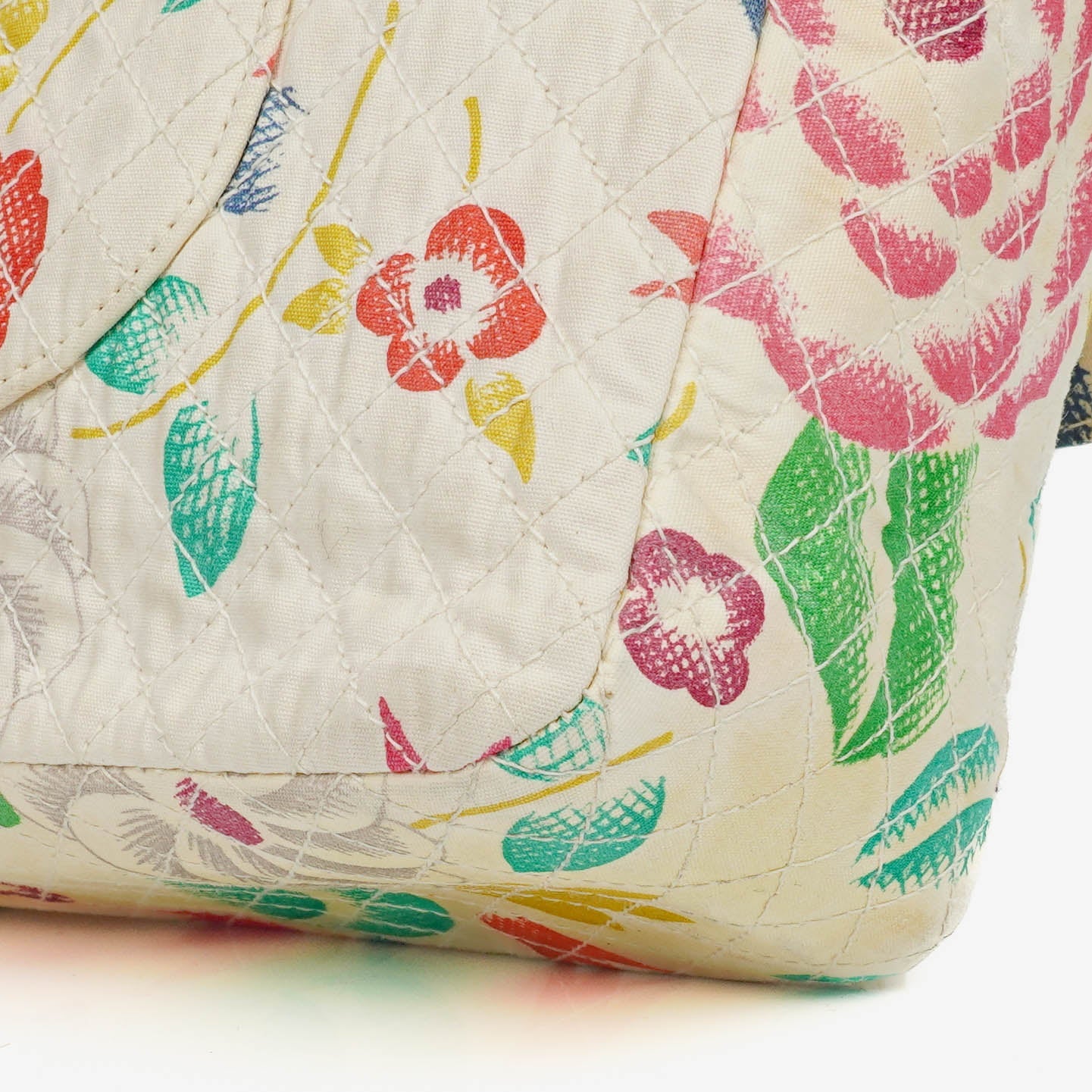 Chanel  Classic Floral Print Quilted Canvas Single Flap Bag