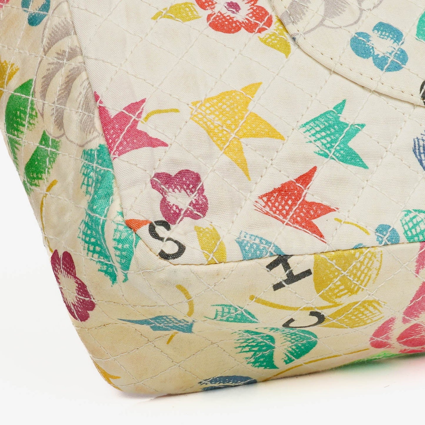 Chanel  Classic Floral Print Quilted Canvas Single Flap Bag