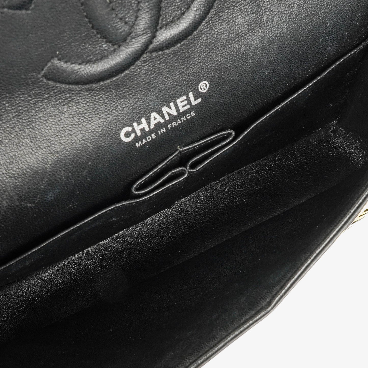Chanel Timeless Classic Double Flap Bag Stripe Patent Leather And Silver-tone Hardware