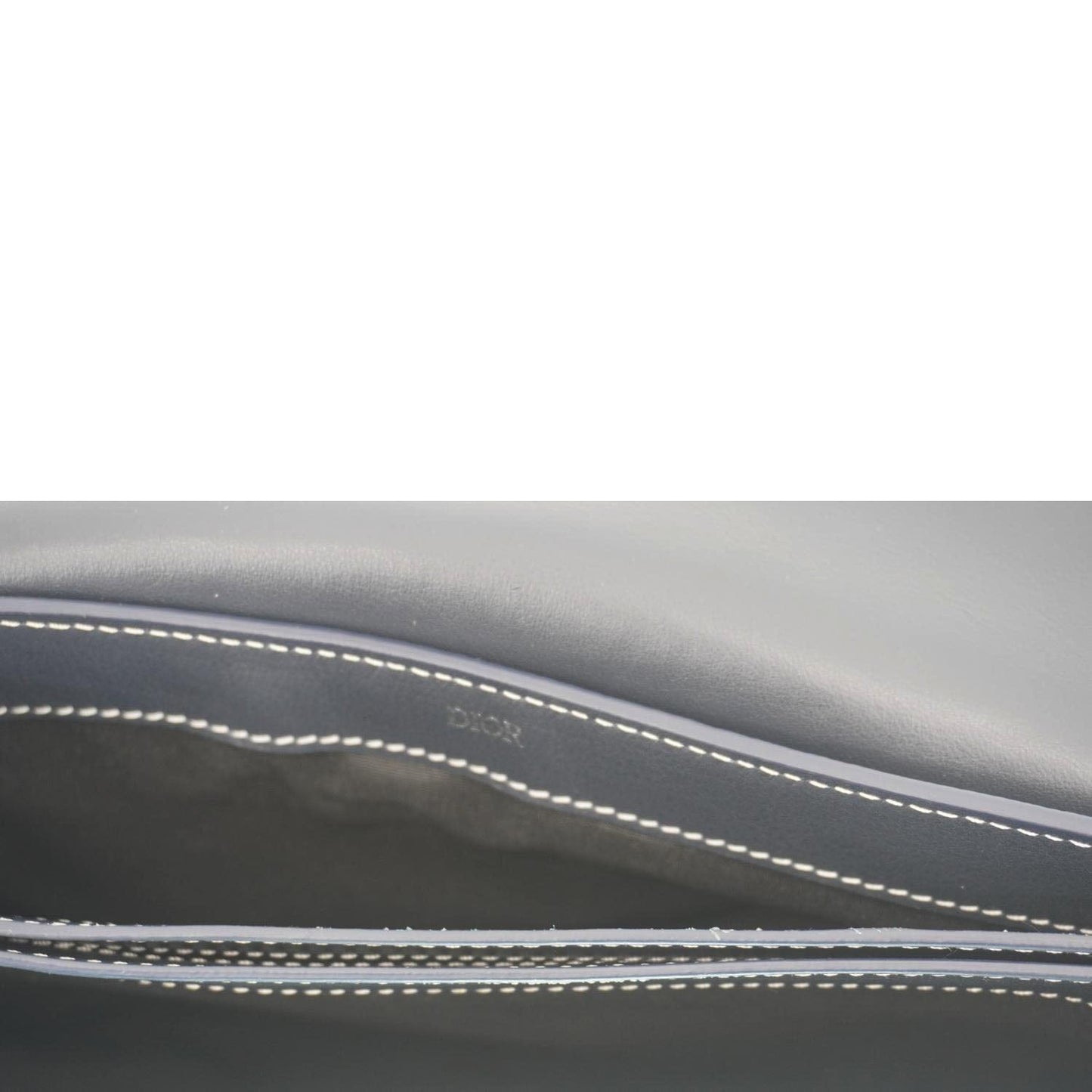 CHRISTIAN DIOR X KAWS Saddle Leather Wristlet Navy Blue