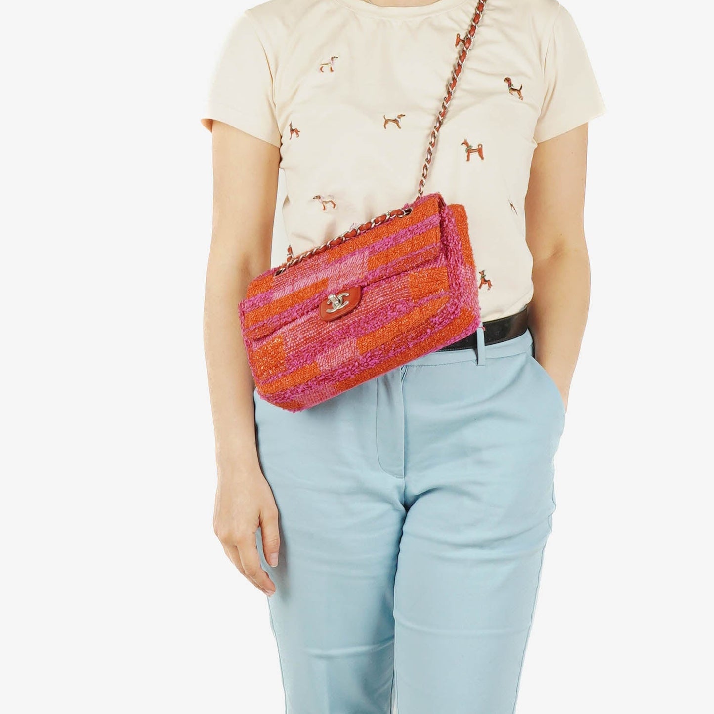 Chanel Multicolor Tweed Medium Classic Single Flap Bag