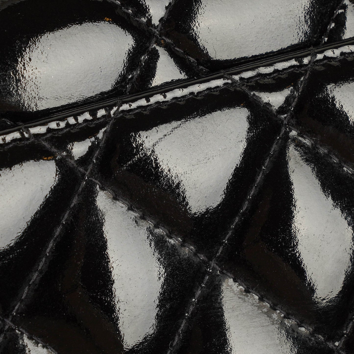 Chanel Single Flap Bag Black Quilted Patent Leather With 24K Gold-Plated Hardware