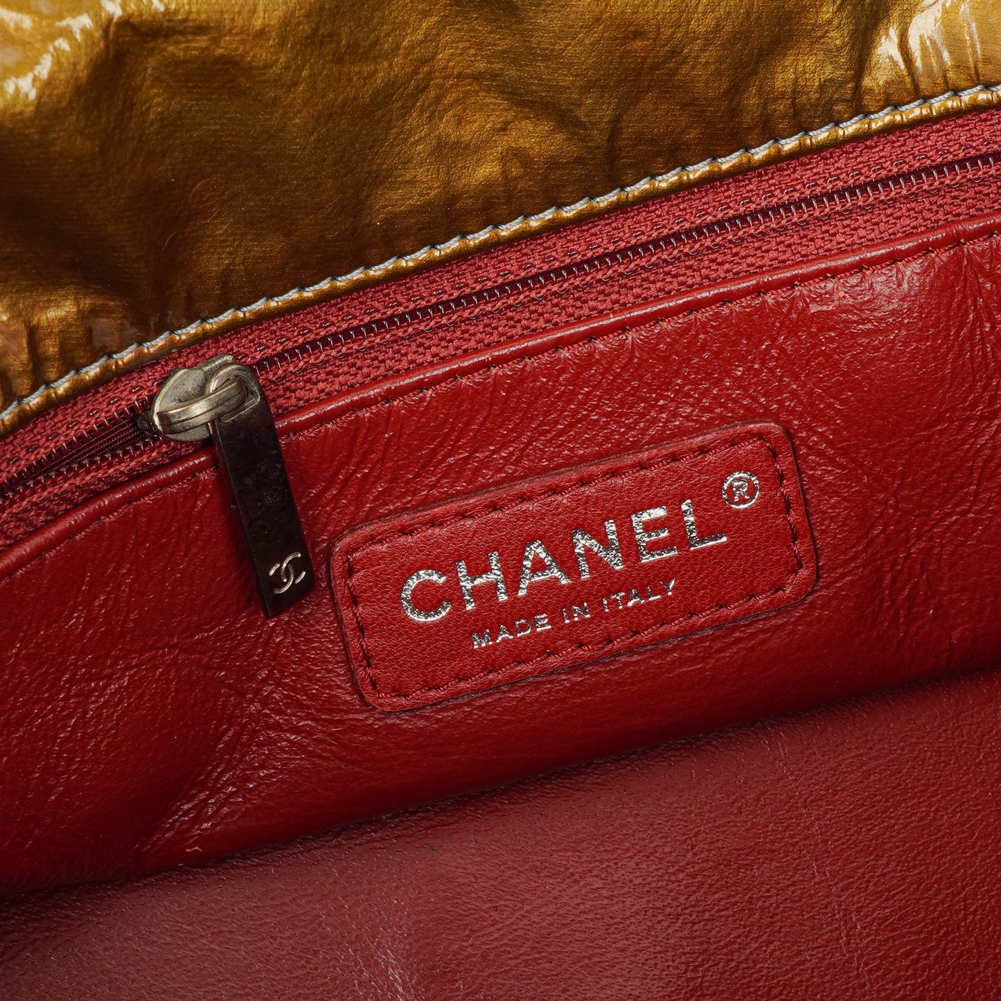 Chanel Accordion Patent Leather CC Flap Bag