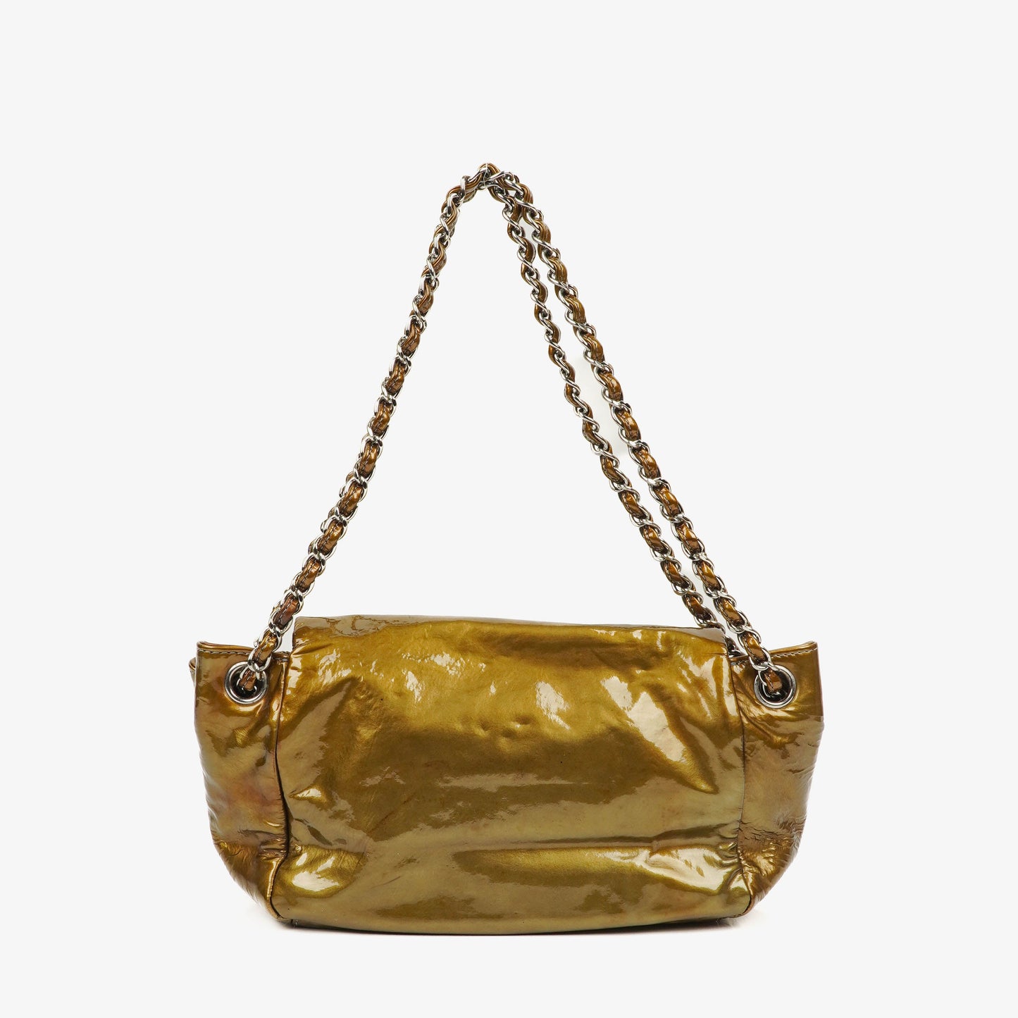 Chanel Accordion Patent Leather CC Flap Bag