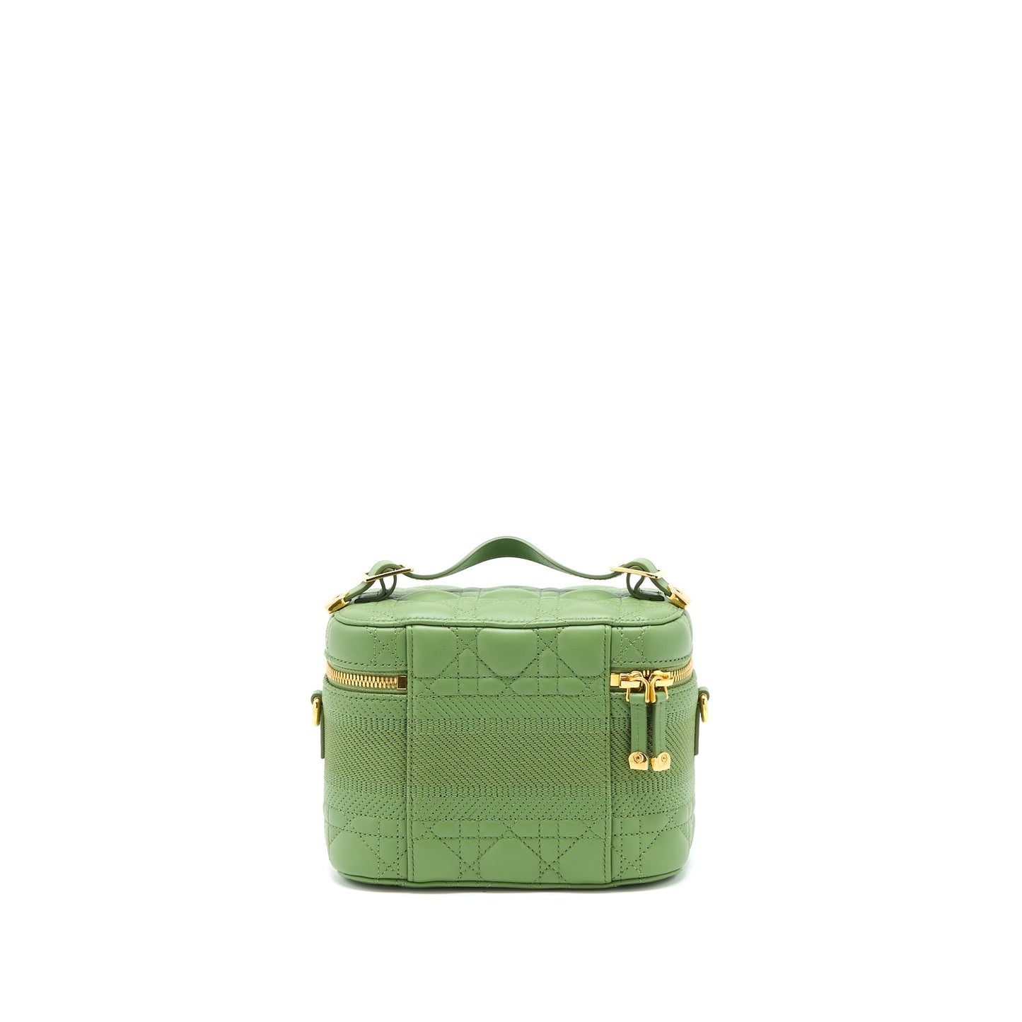 Dior Small Diortravel Vanity Case Cannage Lambskin Green