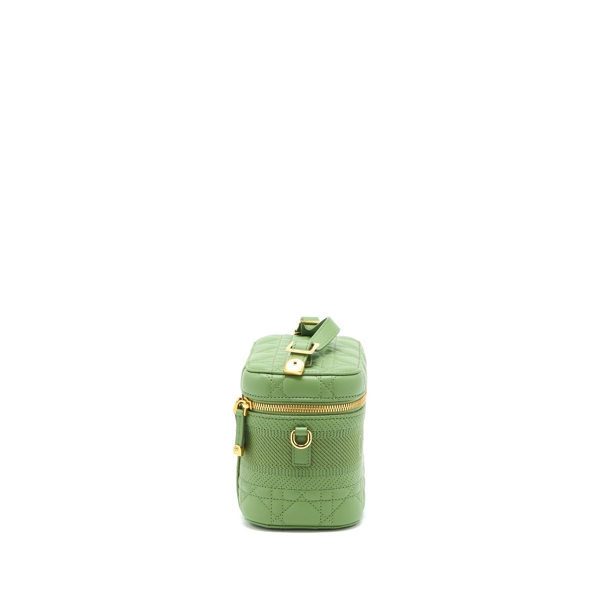 Dior Small Diortravel Vanity Case Cannage Lambskin Green