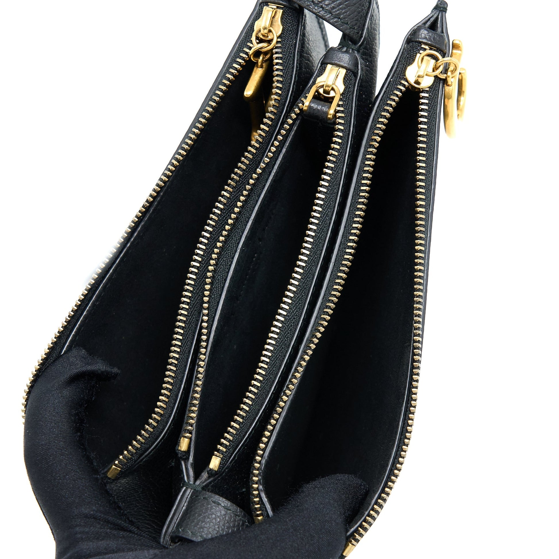 Dior Saddle Trio Crossbody Pouch Calfskin Black
