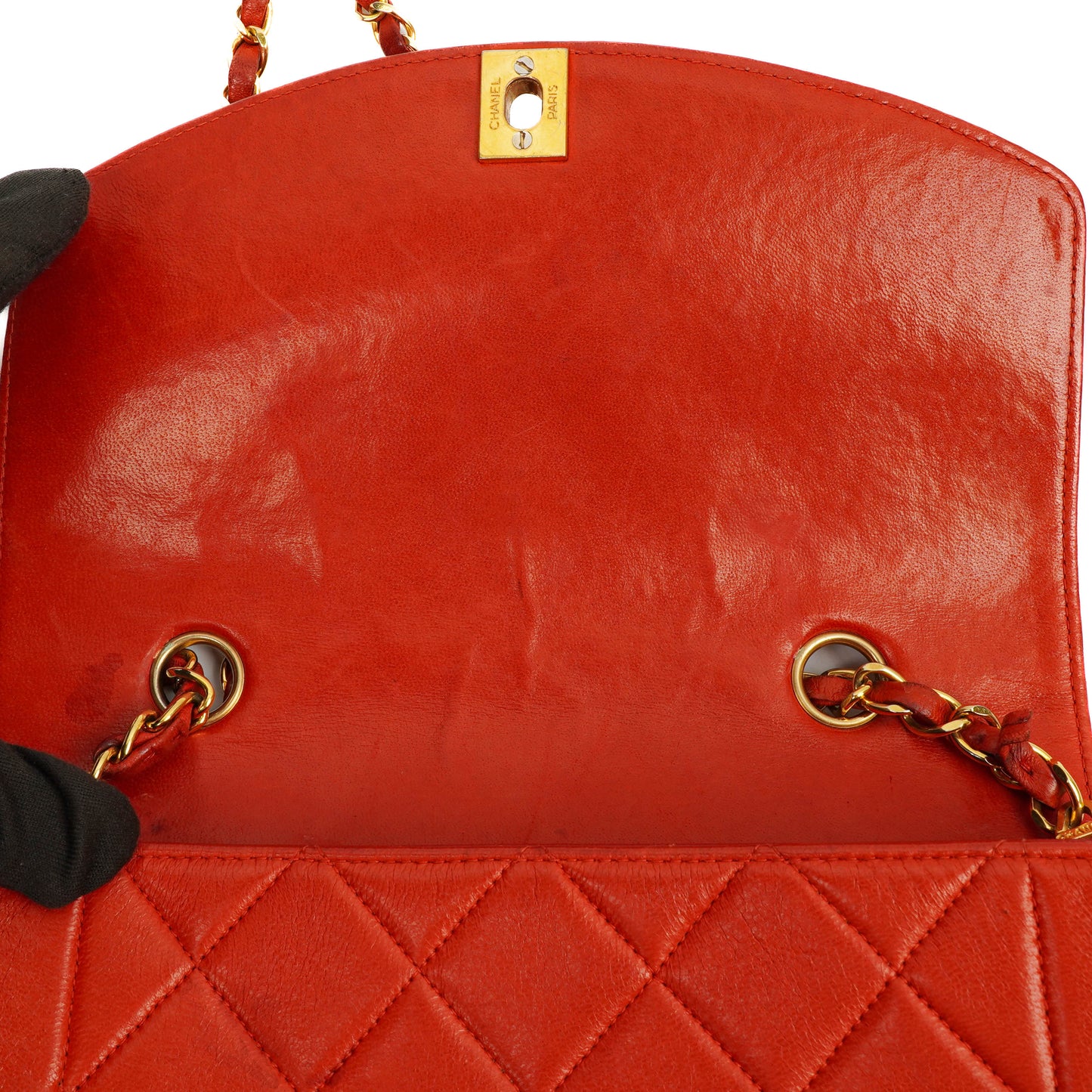 Chanel  Small Diana Flap Bag Red Quilted Leather 24K Gold-Plated Hardware