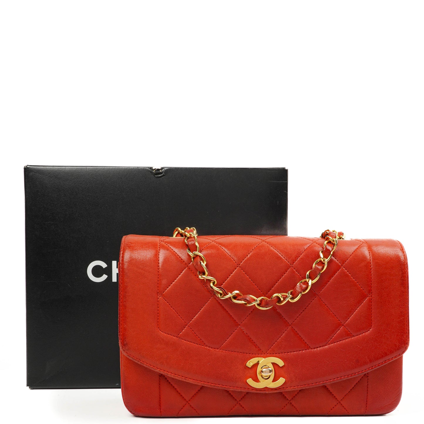 Chanel  Small Diana Flap Bag Red Quilted Leather 24K Gold-Plated Hardware
