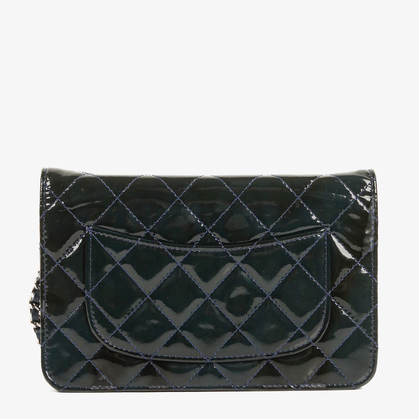 Chanel Quilted Patent Leather Wallet On Chain WOC