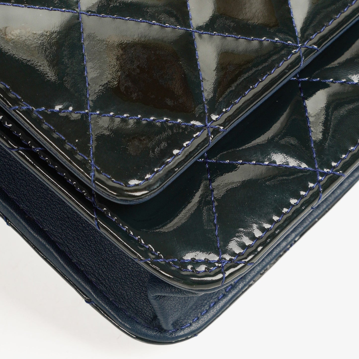 Chanel Quilted Patent Leather Wallet On Chain WOC