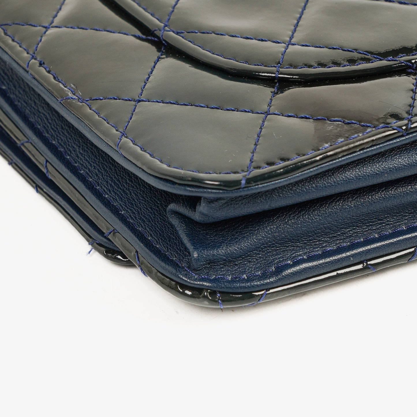 Chanel Quilted Patent Leather Wallet On Chain WOC