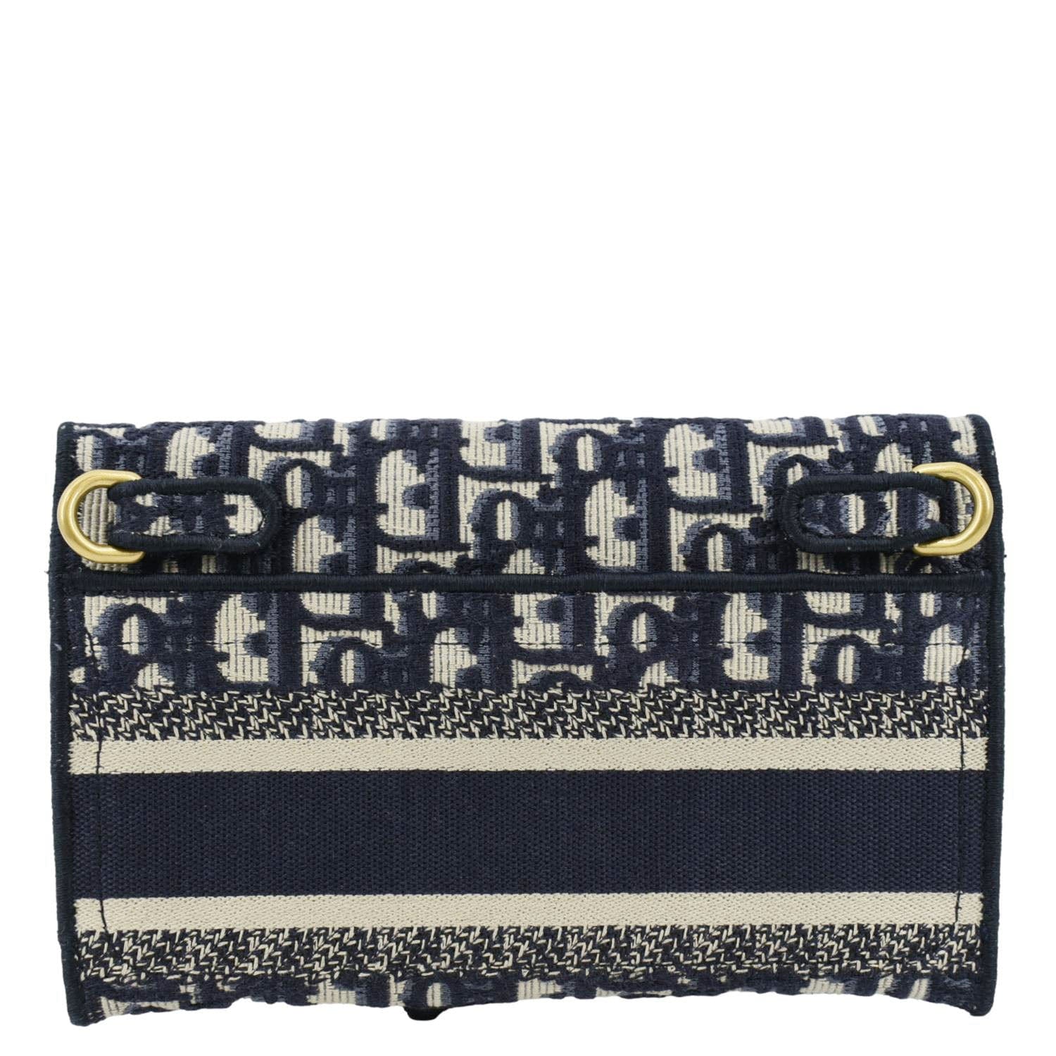 CHRISTIAN DIOR Saddle Oblique Canvas Belt Bag Navy Blue