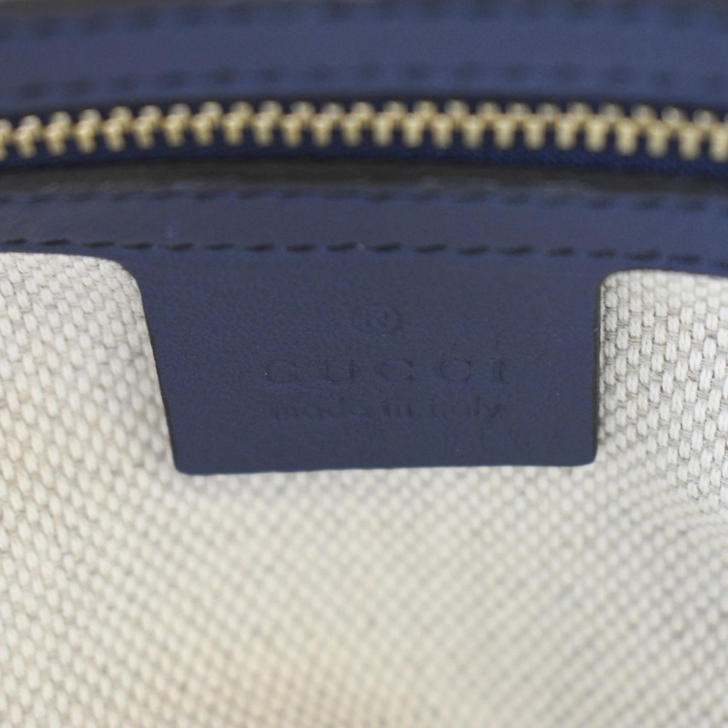GUCCI Soho Leather Chain Shoulder Bag Navy Blue 308983