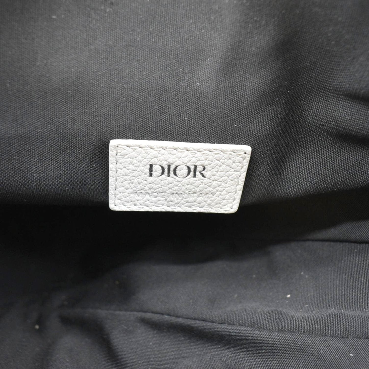 CHRISTIAN DIOR Mens Saddle Grained Calfskin Leather Satchel Bag White