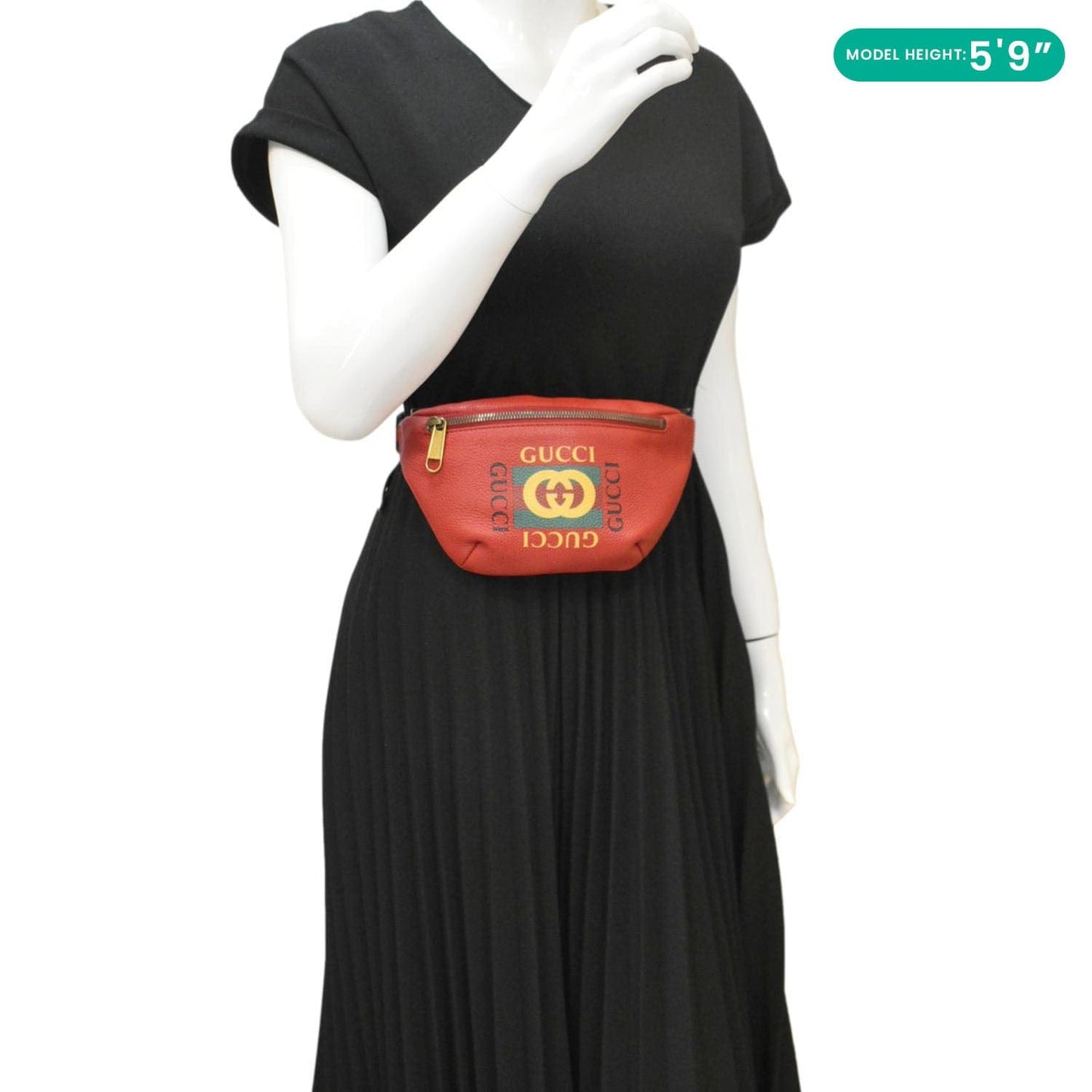 GUCCI Print Small Leather Belt Bag Red 527792