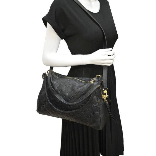 LOUIS VUITTON Ponthieu PM Empreinte Leather Shoulder Bag Black