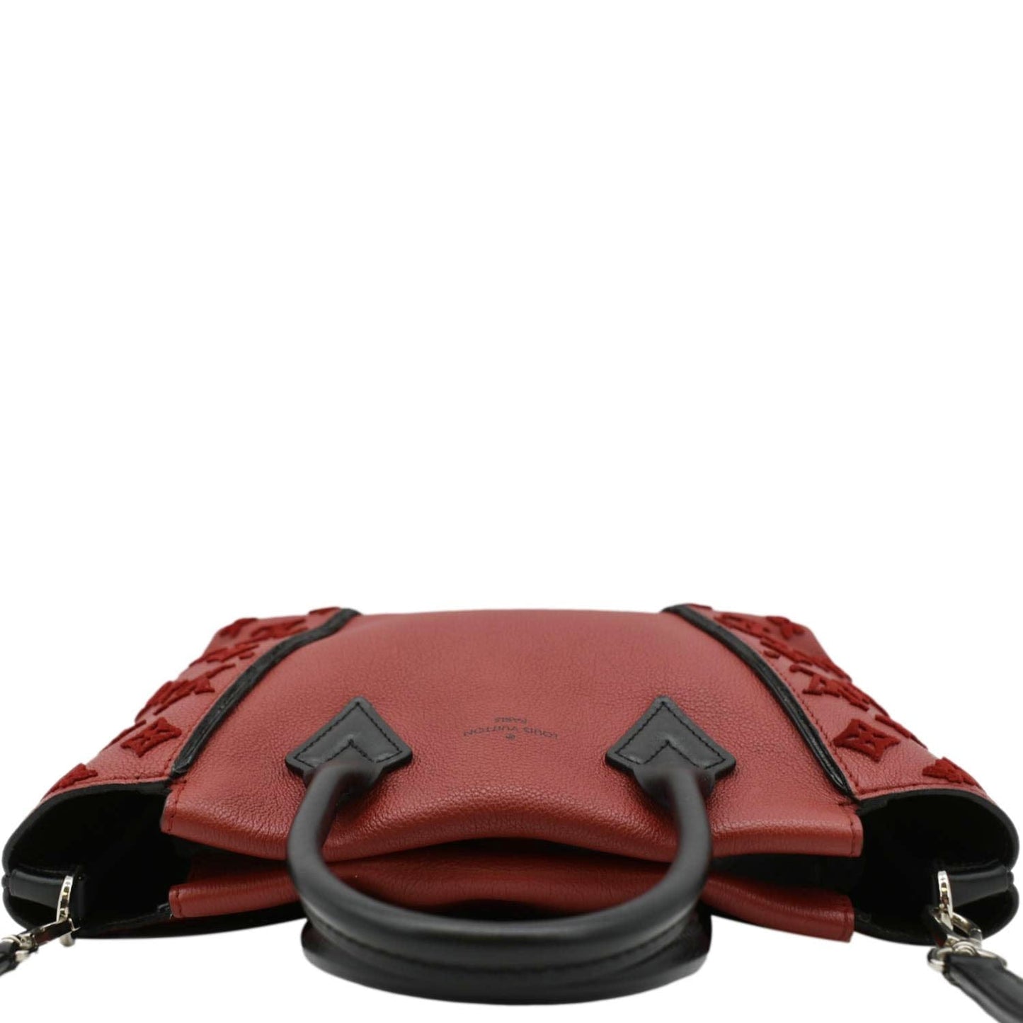 LOUIS VUITTON W BB Tote Monogram Velours Tote Shoulder Bag Red