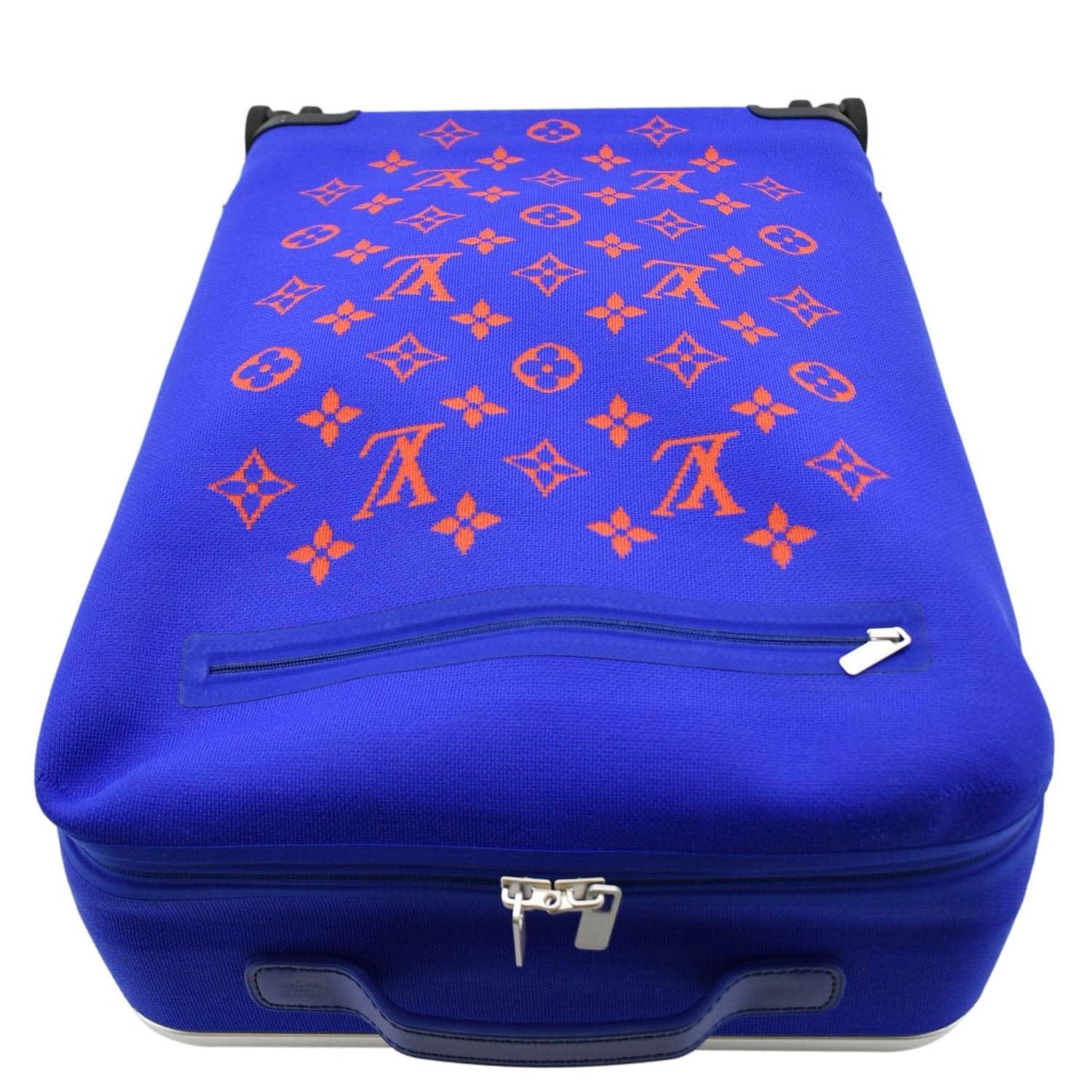 Louis Vuitton Horizon 55 4R Soft Thermoform Knit Rolling Luggage Travel Bag Blue