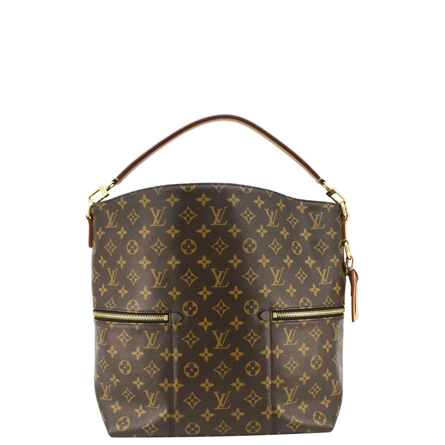 LOUIS VUITTON Melie Monogram Canvas Hobo Bag Brown