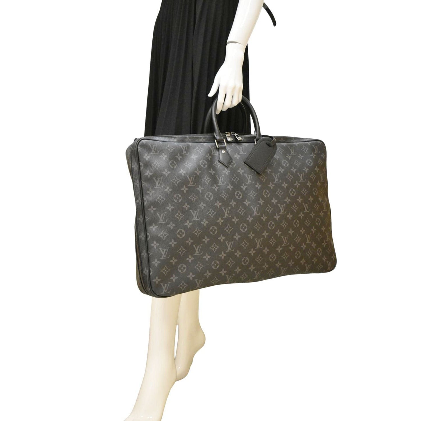 LOUIS VUITTON 2 Hangers Monogram Eclipse Garment Cover Bag Black