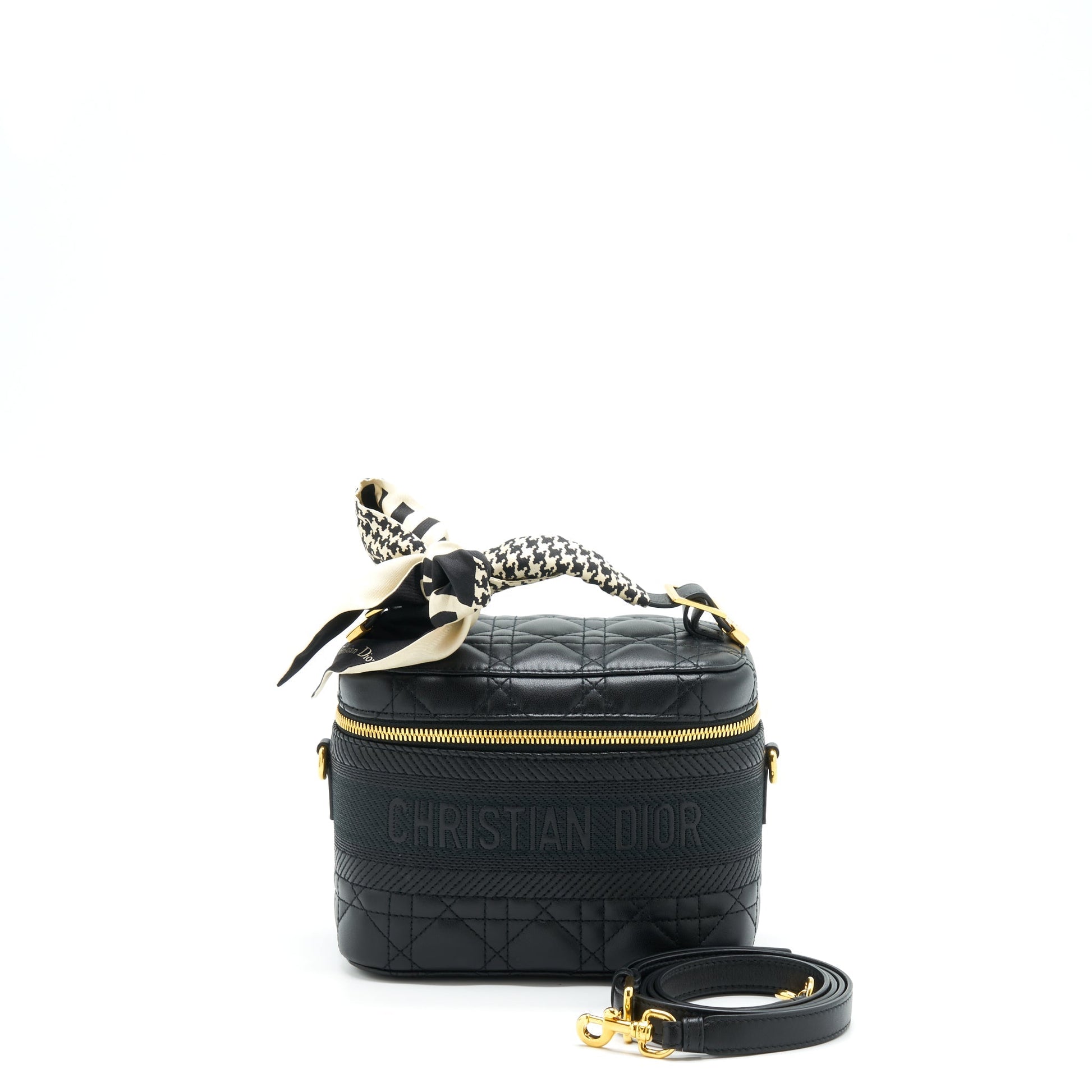 Dior Small Diortravel Vanity Case Black With An Extra Twilly