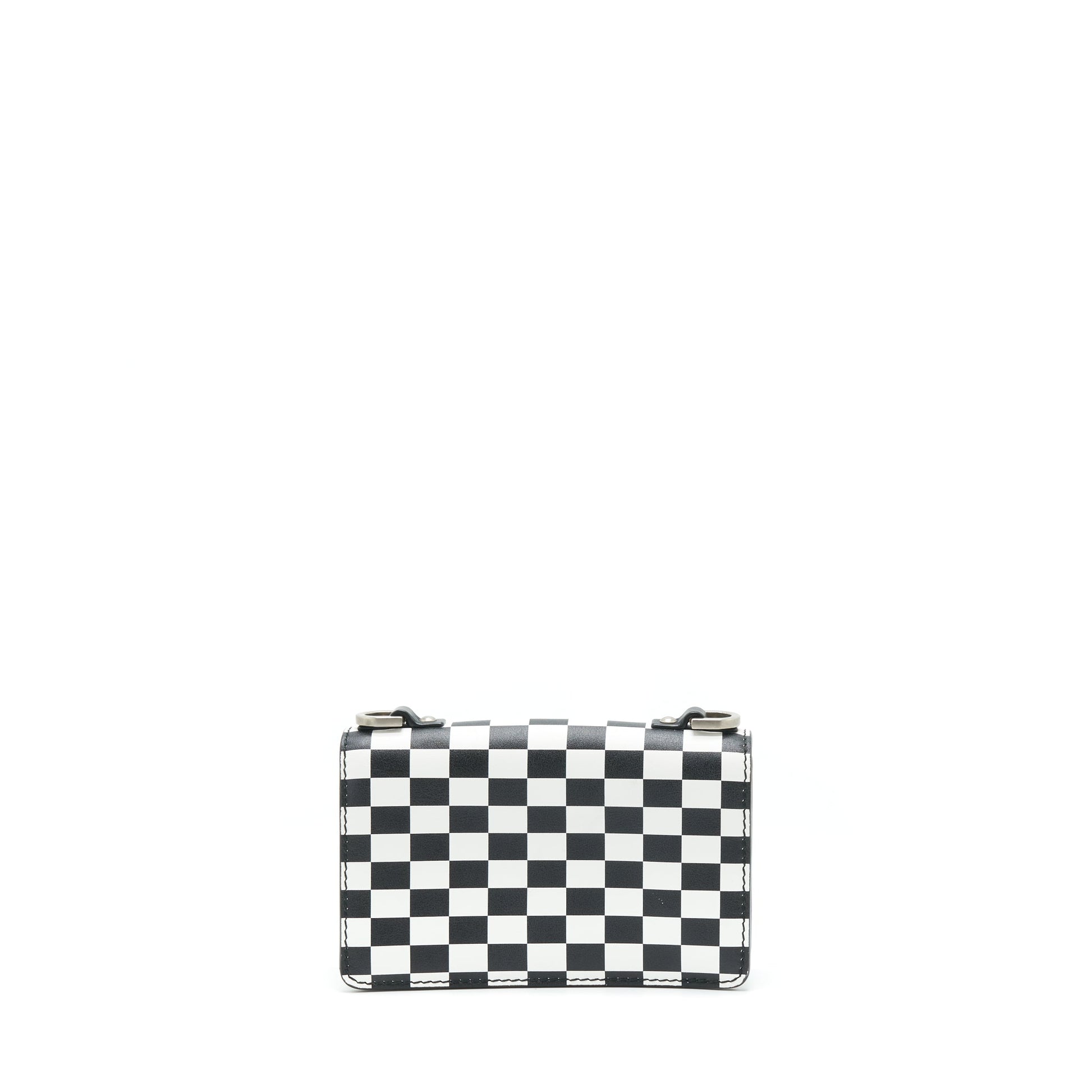Dior Mini J’adior Flap Purse Black/ White With Wide Shoulder Strap