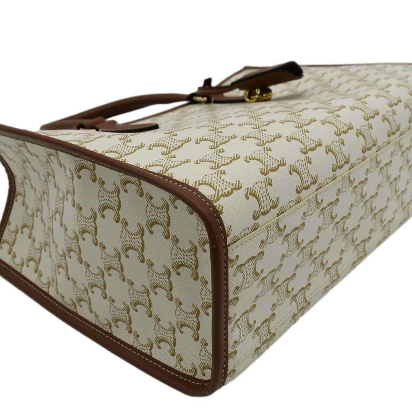 CELINE Horizontal Cabas Triomphe Canvas Tote Cream