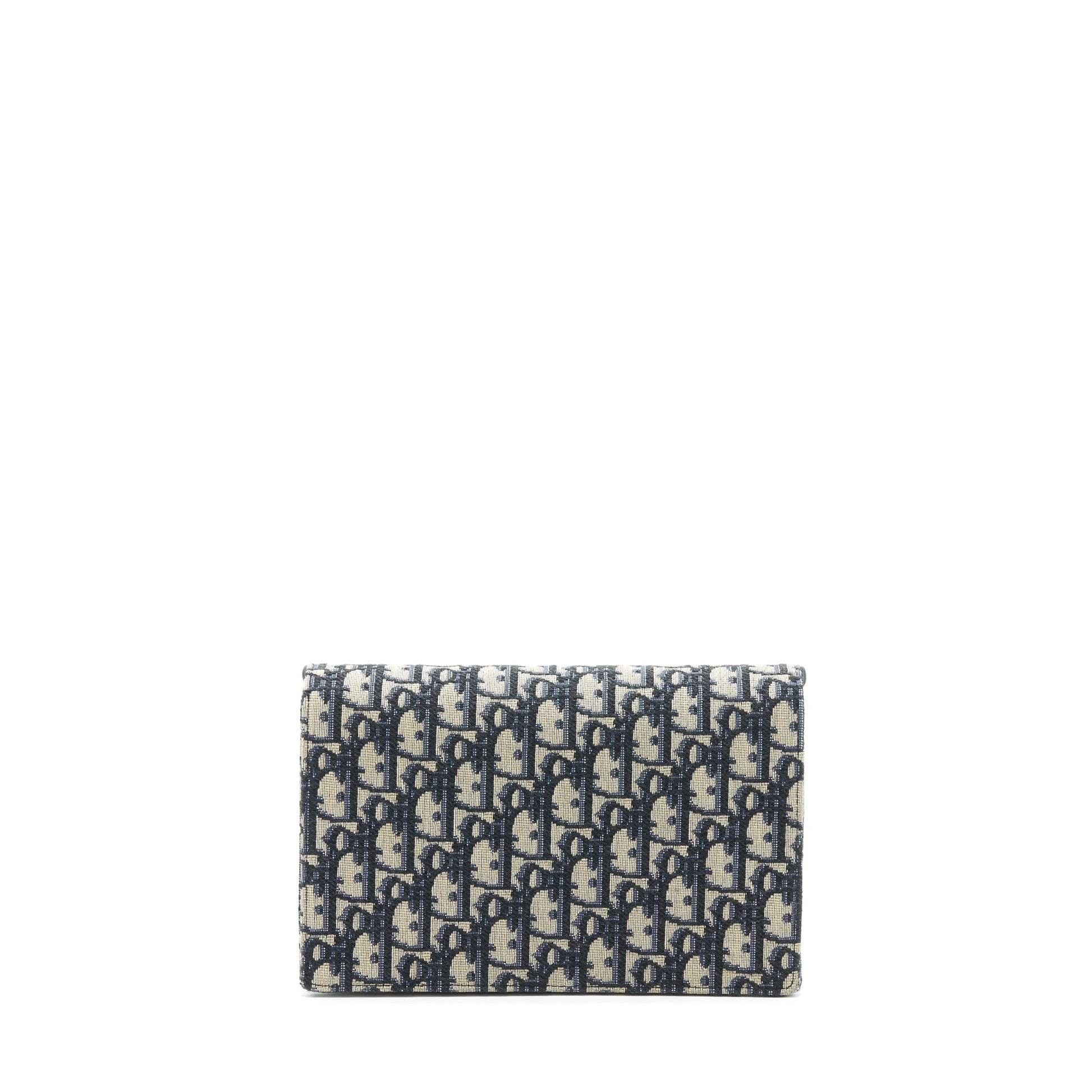 Dior Saddle Pouch With Chain Blue Dior Oblique Jacquard