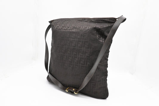 Fendi Large Crossbody in Brown FF Nylon