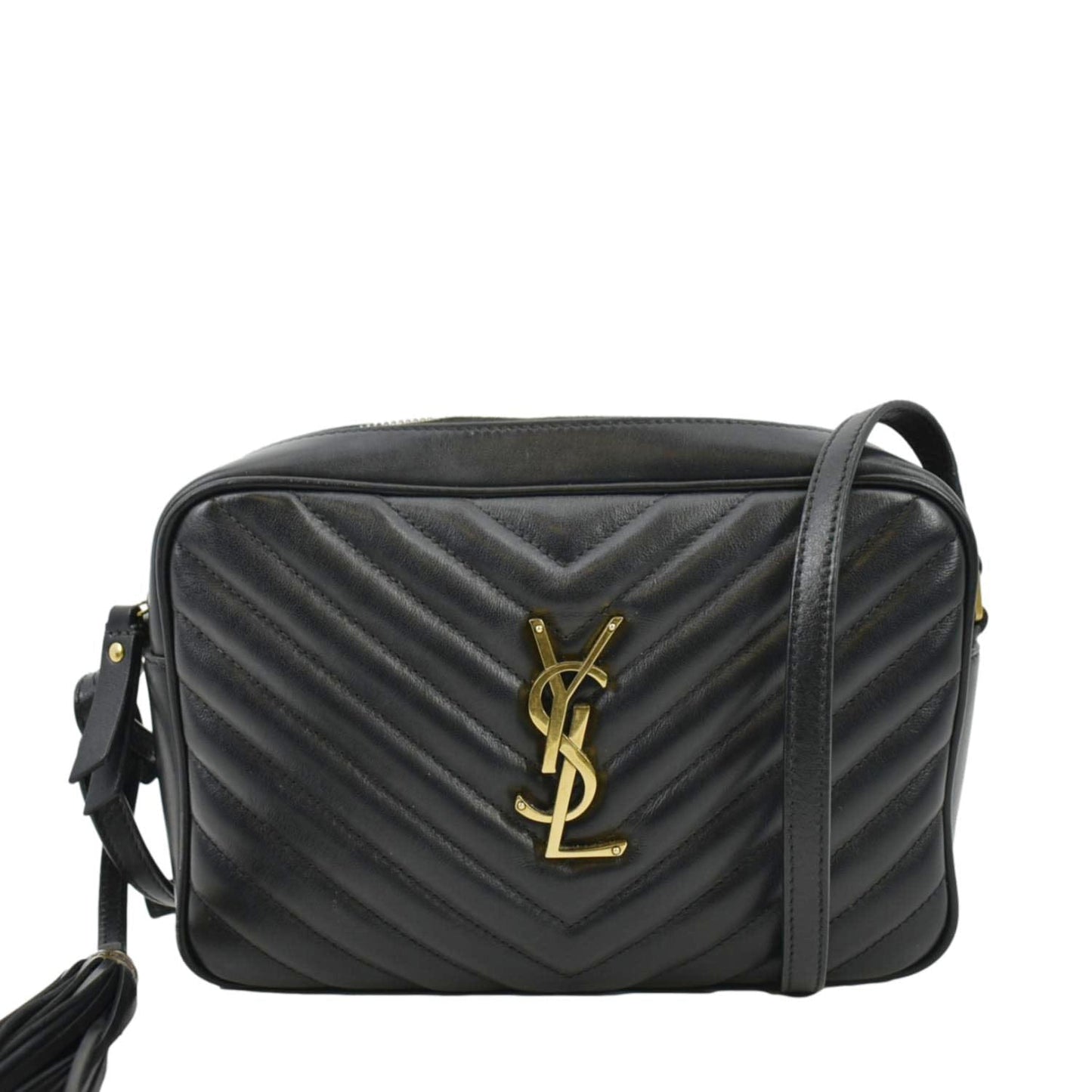Saint Laurent Lou Leather Black Crossbody Style 27